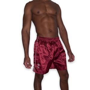 Xara 90s NWT Rare Vintage Nylon Glanz Soccer Shorts Shiny Burgundy Maroon